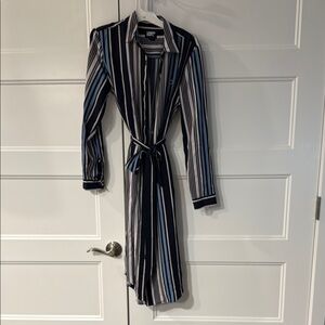 Striped Blue and Black Dress